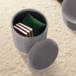 2x side table storage ottoman velvet stool mira grey 2x side table storage ottoman velvet stool mira grey