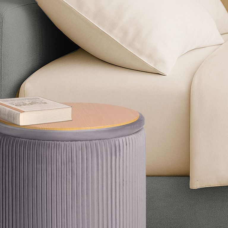2x side table storage ottoman velvet stool mira grey 2x side table storage ottoman velvet stool mira grey