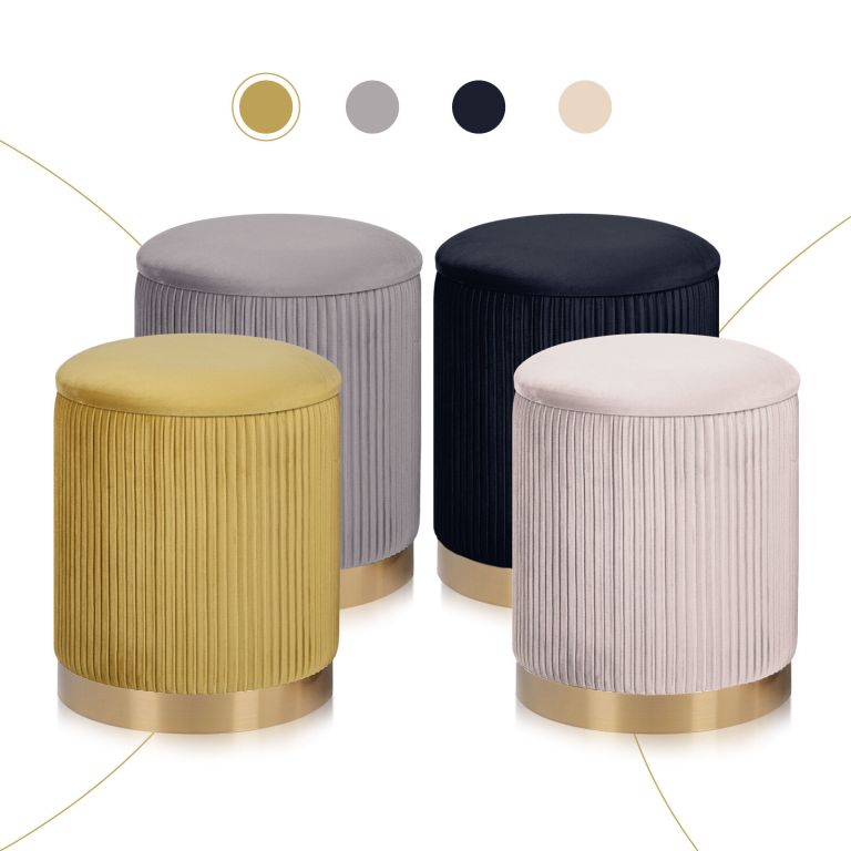 2x side table storage ottoman velvet stool mira mustard 2x side table storage ottoman velvet stool mira mustard