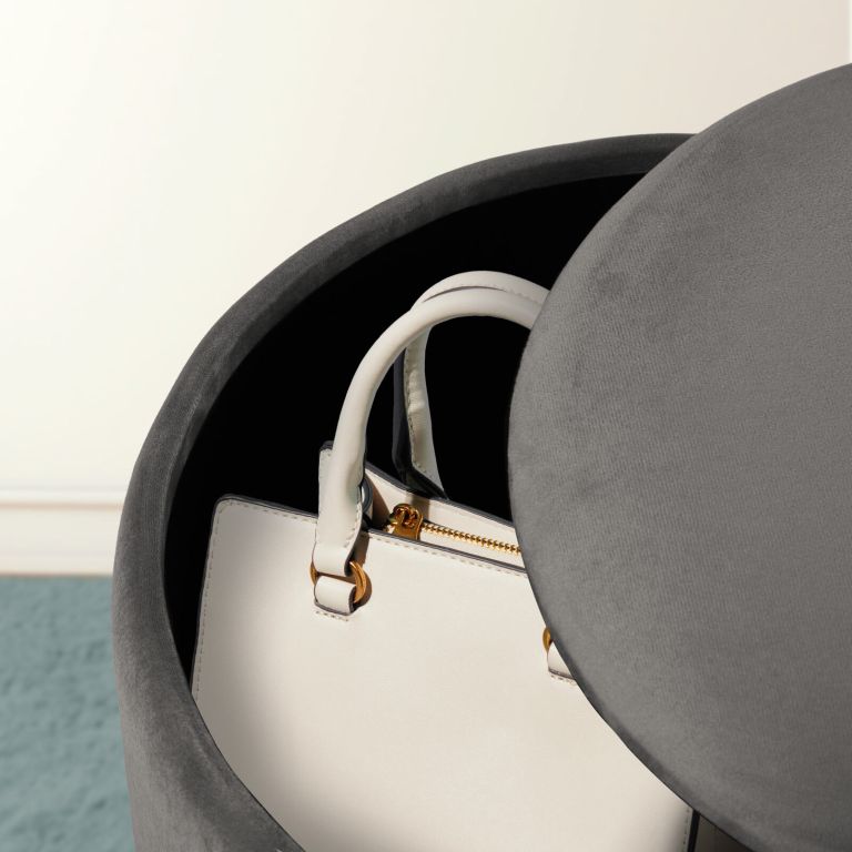 2x side table storage ottoman velvet padded stool vanity footstool remi grey 2x side table storage ottoman velvet padded stool vanity footstool remi grey