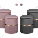 2x side table storage ottoman velvet padded stool vanity footstool remi grey 2x side table storage ottoman velvet padded stool vanity footstool remi grey