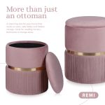 2x side table storage ottoman velvet padded stool vanity footstool remi pink 2x side table storage ottoman velvet padded stool vanity footstool remi pink