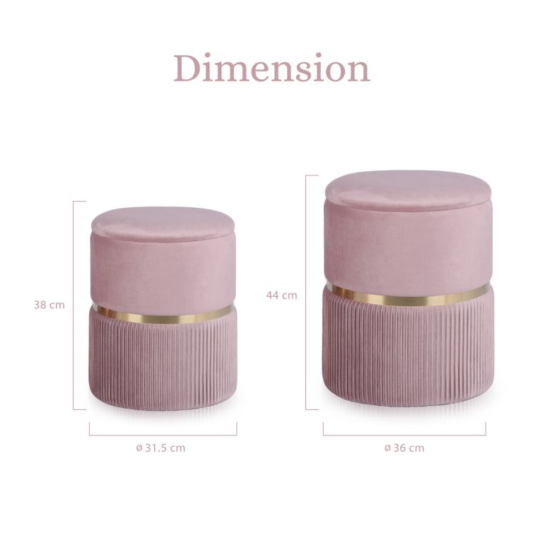 2x side table storage ottoman velvet padded stool vanity footstool remi pink 2x side table storage ottoman velvet padded stool vanity footstool remi pink