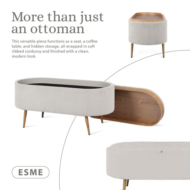 coffee table storage ottoman corduroy padded blanket box bench esme cream coffee table storage ottoman corduroy padded blanket box bench esme cream