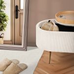 coffee table storage ottoman corduroy padded blanket box bench esme cream coffee table storage ottoman corduroy padded blanket box bench esme cream