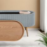 coffee table storage ottoman corduroy padded blanket box bench esme dusty blue