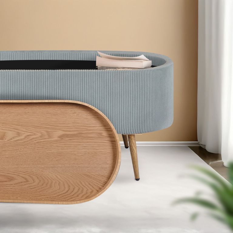 coffee table storage ottoman corduroy padded blanket box bench esme dusty blue