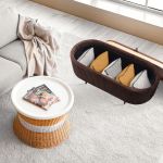 coffee table storage ottoman velvet padded blanket box bench irene brown