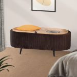 coffee table storage ottoman velvet padded blanket box bench irene brown