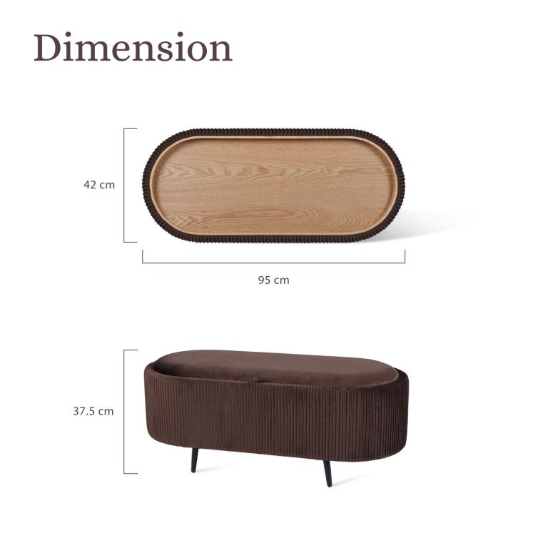 coffee table storage ottoman velvet padded blanket box bench irene brown