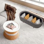 coffee table storage ottoman velvet padded blanket box bench irene grey