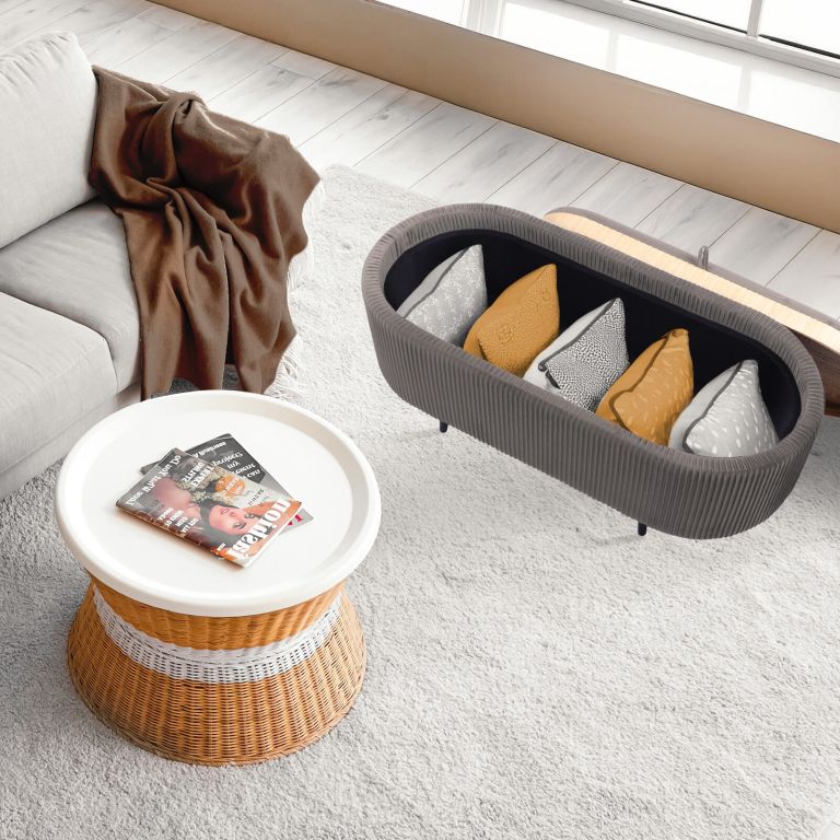 coffee table storage ottoman velvet padded blanket box bench irene grey