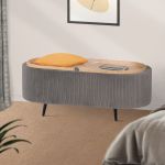 coffee table storage ottoman velvet padded blanket box bench irene grey