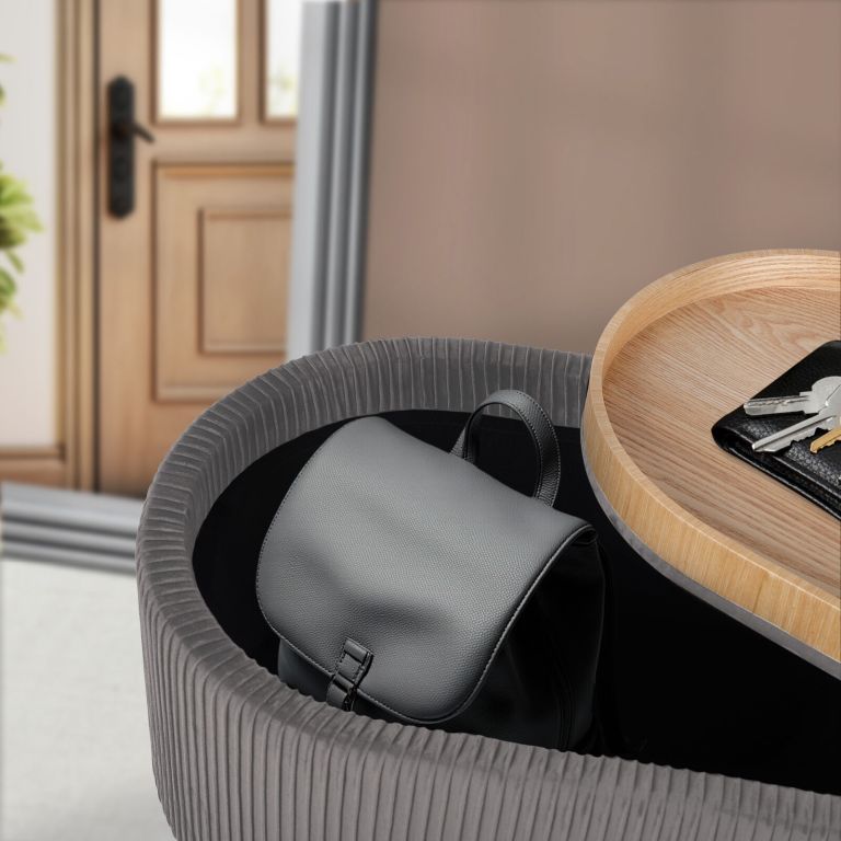 coffee table storage ottoman velvet padded blanket box bench irene grey