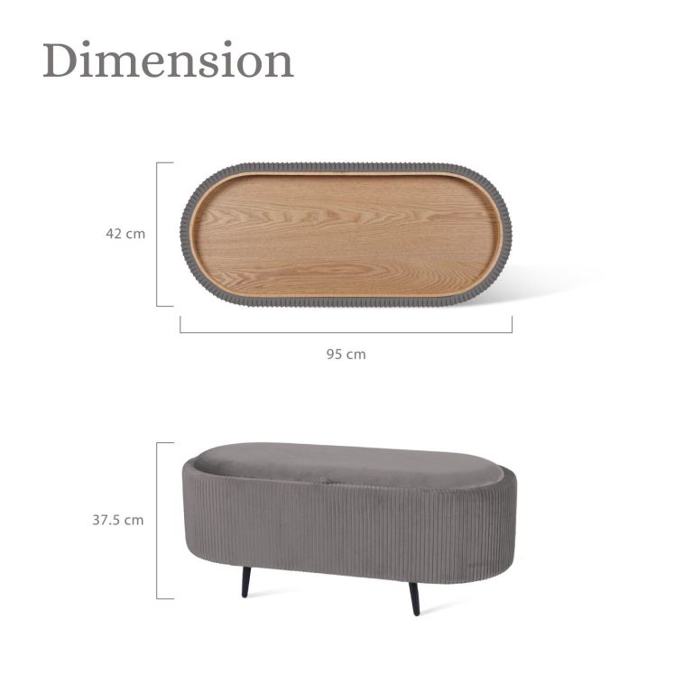 coffee table storage ottoman velvet padded blanket box bench irene grey