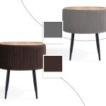 side table storage ottoman velvet padded stool vanity footstool cleo brown