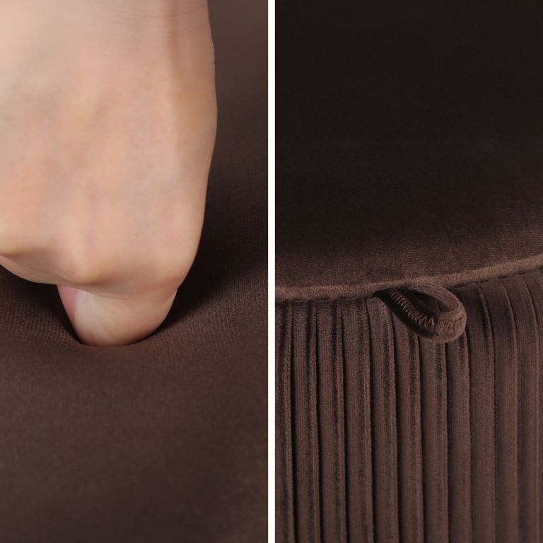 side table storage ottoman velvet padded stool vanity footstool cleo brown