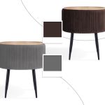 side table storage ottoman velvet padded stool vanity footstool cleo grey