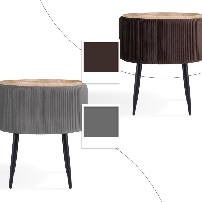 side table storage ottoman velvet padded stool vanity footstool cleo grey