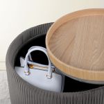 side table storage ottoman velvet padded stool vanity footstool cleo grey