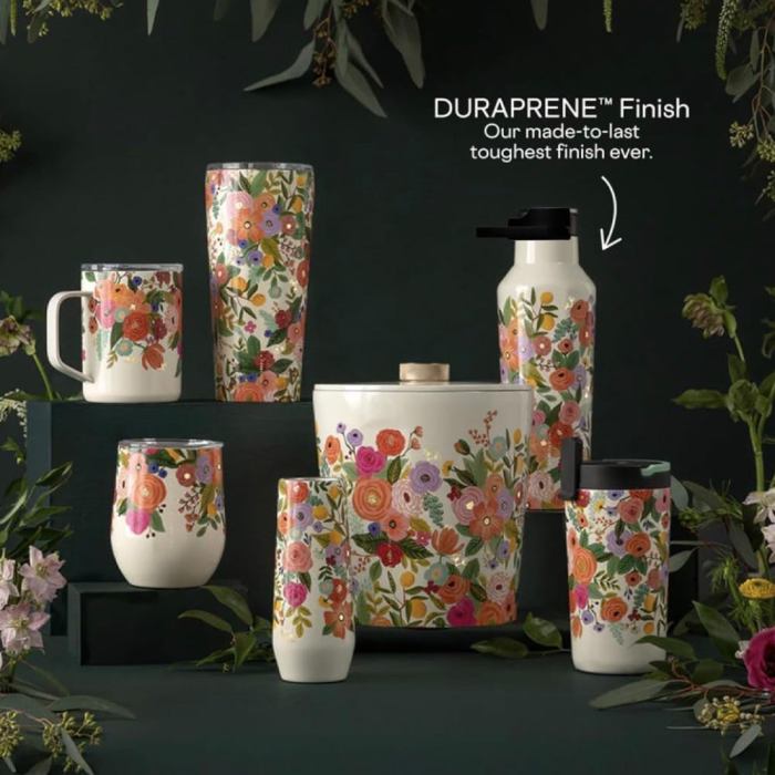 corkcicle sport canteen 600ml rifle paper garden party cream