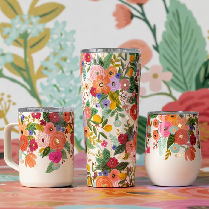 corkcicle tumbler 750ml rifle paper garden party cream