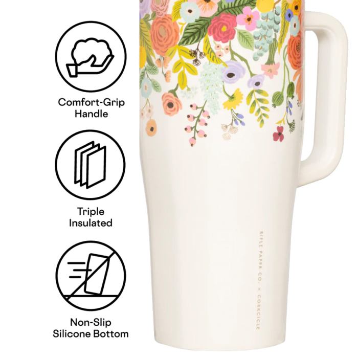 corkcicle cruiser 1.2ltr rifle paper garden party cream