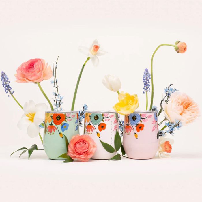 corkcicle stemless 340ml rifle paper garden party cream corkcicle stemless 340ml rifle paper garden party cream