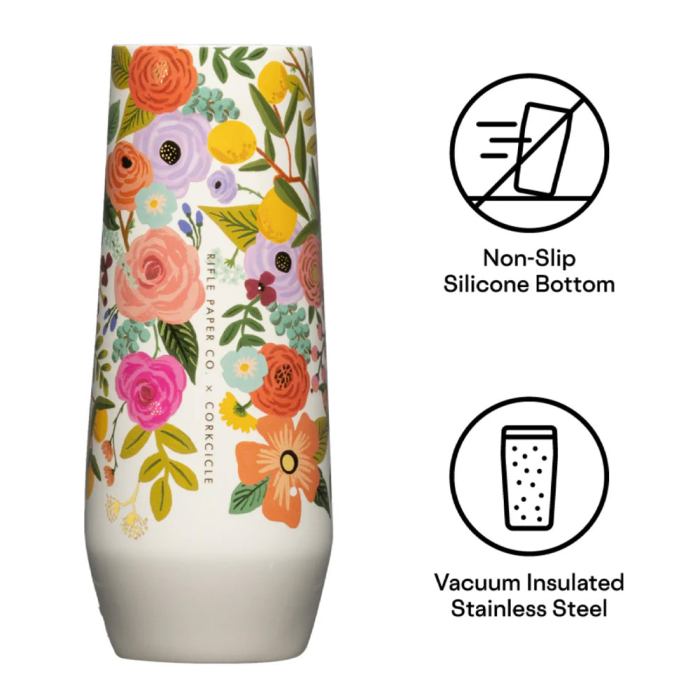 corkcicle stemless flute 207ml rifle paper garden party cream corkcicle stemless flute 207ml rifle paper garden party cream