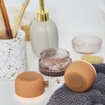 kreafunk alight bluetooth speaker waffle orange