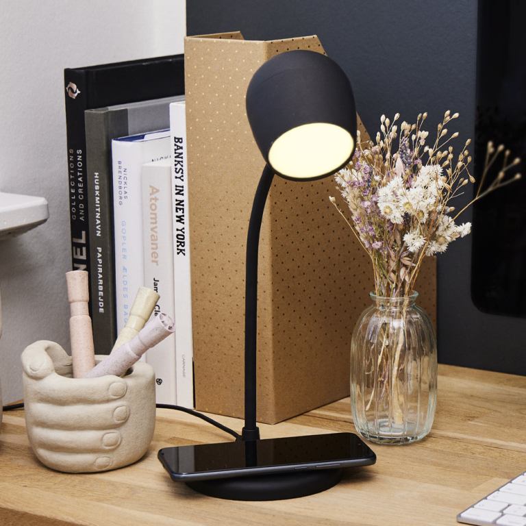 kreafunk ellie lamp w/ qi charger and bluetooth speaker black kreafunk ellie lamp w/ qi charger and bluetooth speaker black