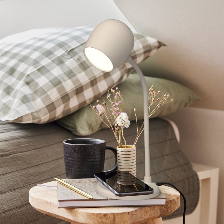 kreafunk ellie lamp w/ qi charger and bluetooth speaker ivory sand kreafunk ellie lamp w/ qi charger and bluetooth speaker ivory sand