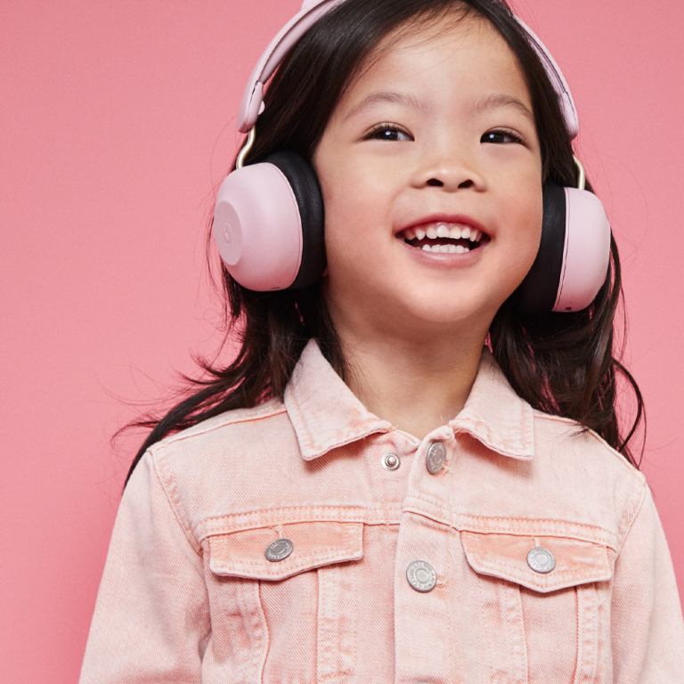 kreafunk kids buzz junior bluetooth headphones dusty rose