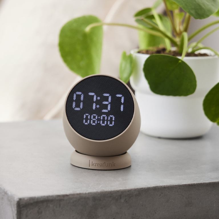 kreafunk bell alarm clock ivory sand