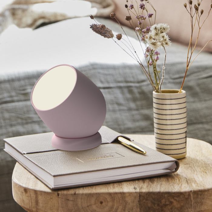 kreafunk beam lamp, portable and rechargeable dusty rose