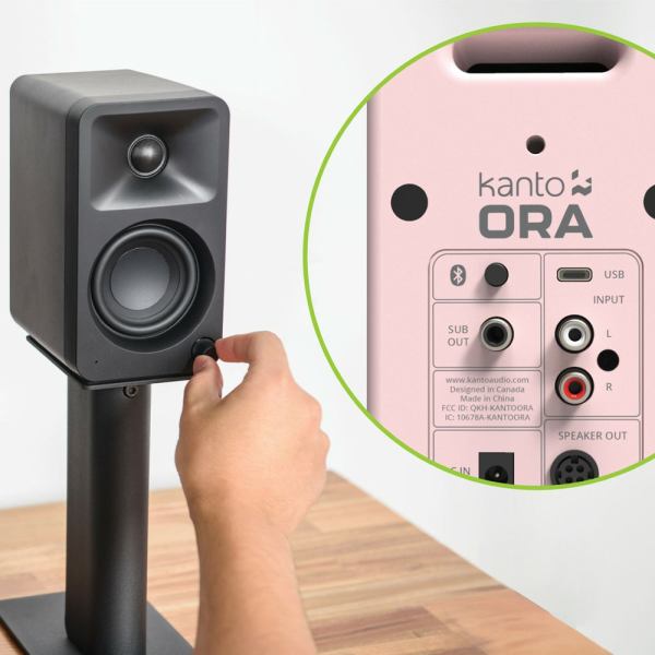 kanto ora 100w powered reference desktop computer speakers with bluetooth 5.0 pink kanto ora 100w powered reference desktop computer speakers with bluetooth 5.0 pink