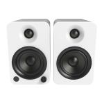 kanto yu4 140w powered bookshelf speakers with bluetooth and phono preamp pair, matte white