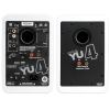 kanto yu4 140w powered bookshelf speakers with bluetooth and phono preamp pair, matte white