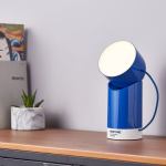 lexon orbe portable led lamp with moving head pantone classic blue