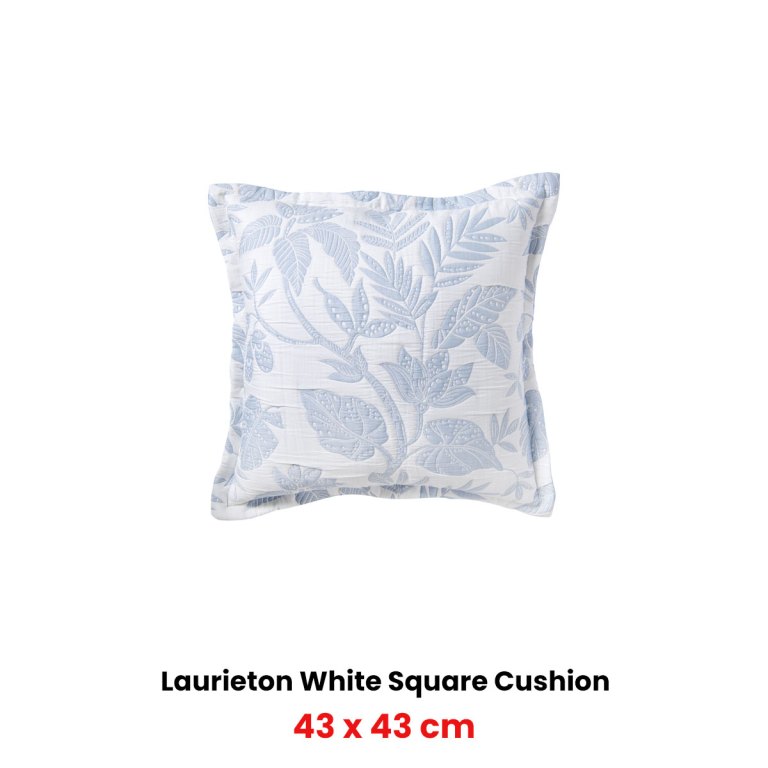 bianca laurieton white coordinate square filled cushion 43 x 43cm