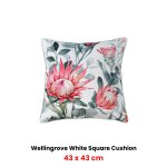 bianca wellingrove white velvet square filled cushion 43 x 43cm