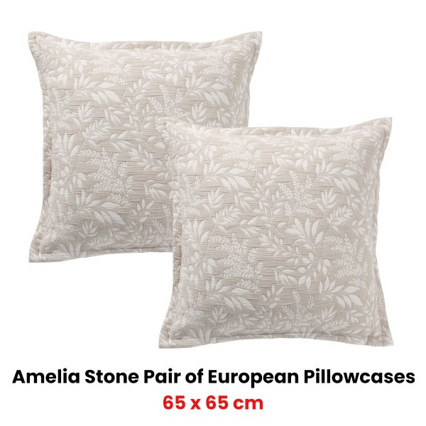 bianca pair of ameila stone european pillowcases 65 x 65cm bianca pair of ameila stone european pillowcases 65 x 65cm