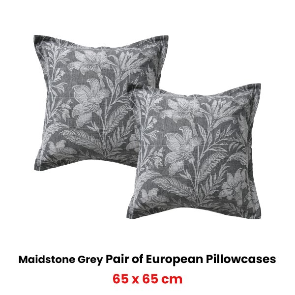 bianca pair of maidstone grey european pillowcases 65 x 65cm bianca pair of maidstone grey european pillowcases 65 x 65cm