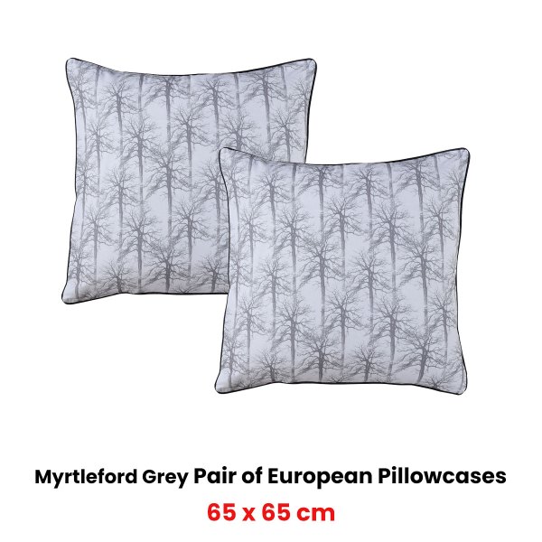 bianca pair of myrtleford grey european pillowcases 65 x 65cm bianca pair of myrtleford grey european pillowcases 65 x 65cm
