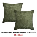 bianca pair of navarro olive european pillowcases 65 x 65cm bianca pair of navarro olive european pillowcases 65 x 65cm
