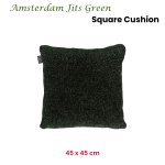 kaat amsterdam jits green square filled cushion 45cm x 45cm