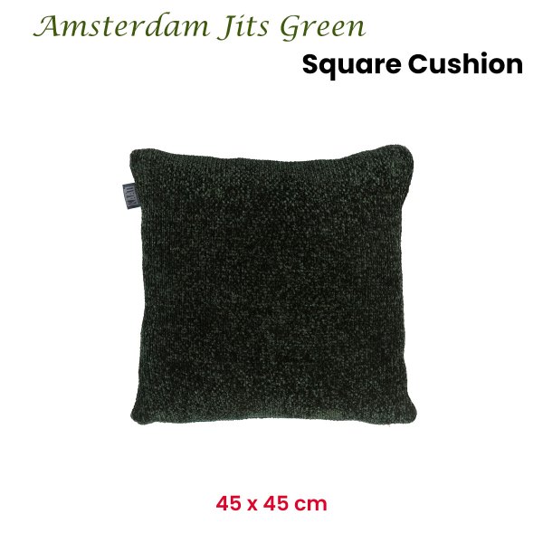 kaat amsterdam jits green square filled cushion 45cm x 45cm