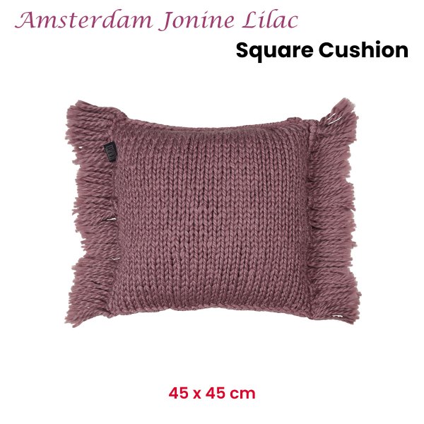 kaat amsterdam jonine lilac square filled cushion 45cm x 45cm