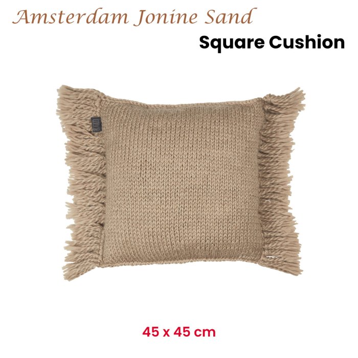 kaat amsterdam jonine sand square filled cushion 45cm x 45cm
