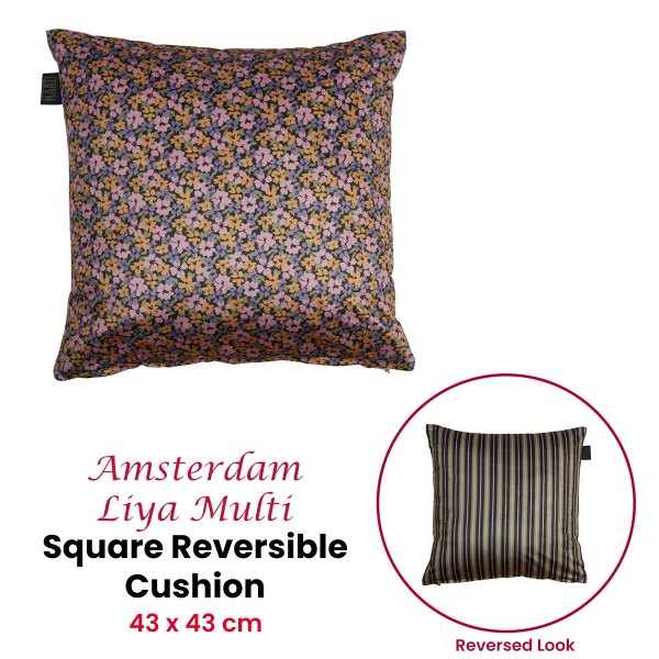 kaat amsterdam liya multi floral square filled cushion 43cm x 43cm kaat amsterdam liya multi floral square filled cushion 43cm x 43cm